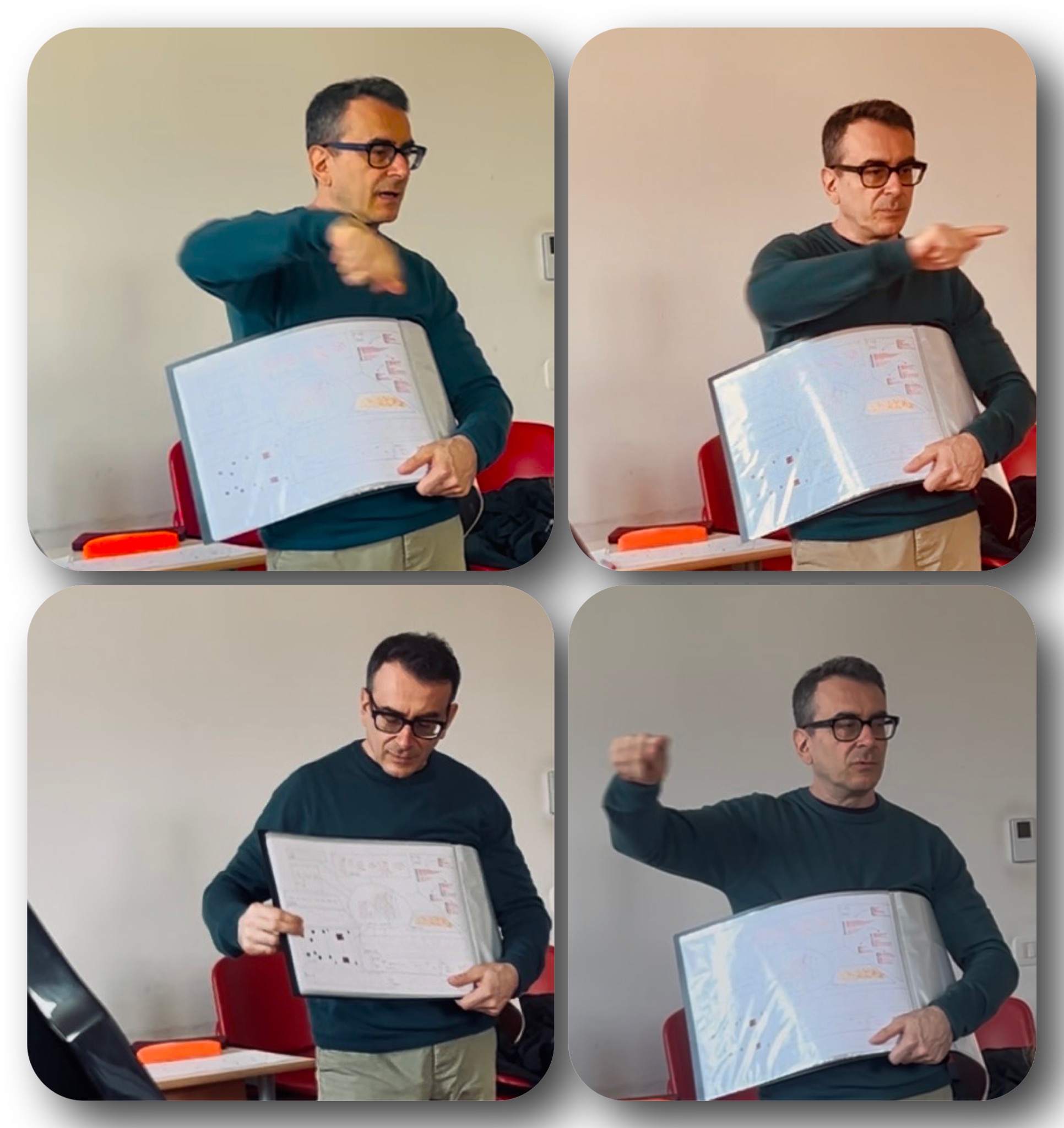 Vito Palumbo presenting a score through four gestures